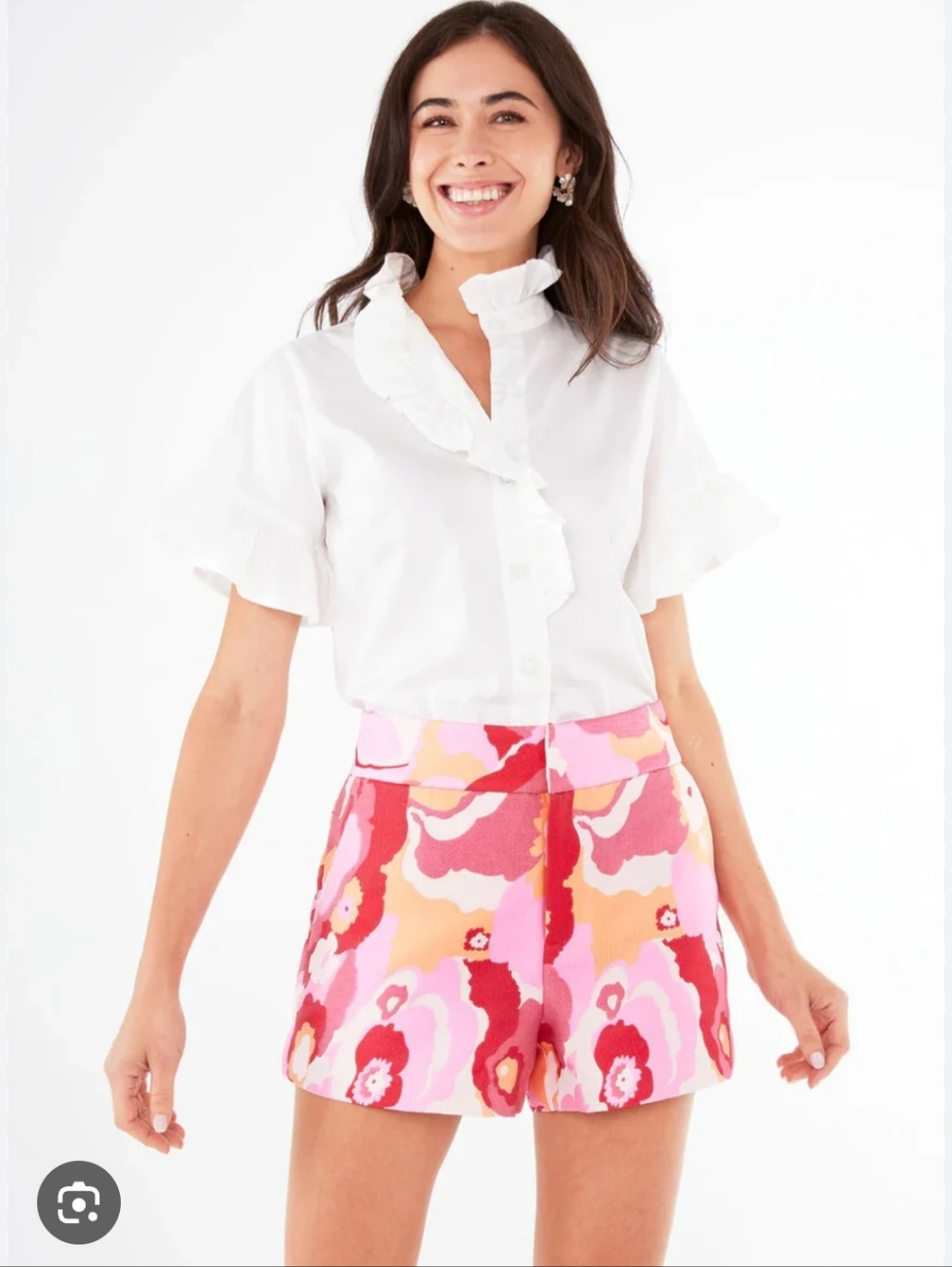 Abbey Glass Zoe Retro Short – Floral Pink Multicolor Women's Shorts